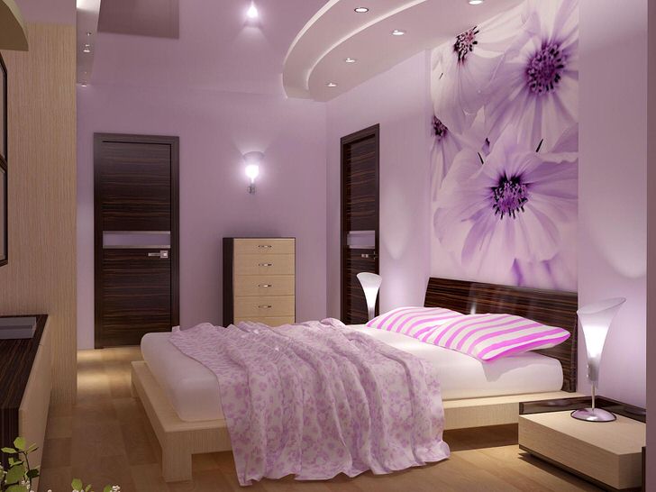 Нежно-фиолетовый цвет комнаты