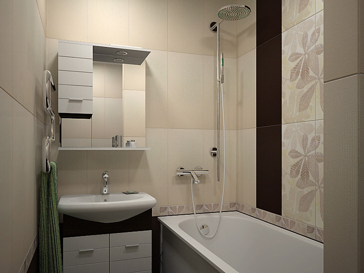 Современный дизайн ванной комнаты маленького размера (61 фото)